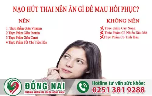 Nạo Hút Thai Xong Nên Ăn Gì Để Mau Hồi Phục?